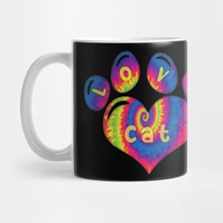 Love cat Tie Dye Pattern Mug